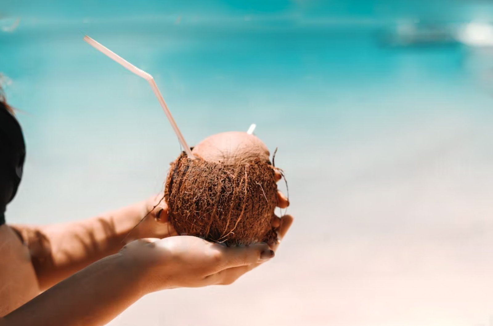 Fresh Coconut drink by the beach in Gili Air